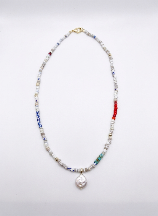 Mixed Trade Beads with Mother of Pearl