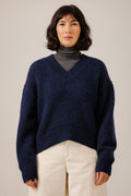 Boxy Alpaca V-Neck