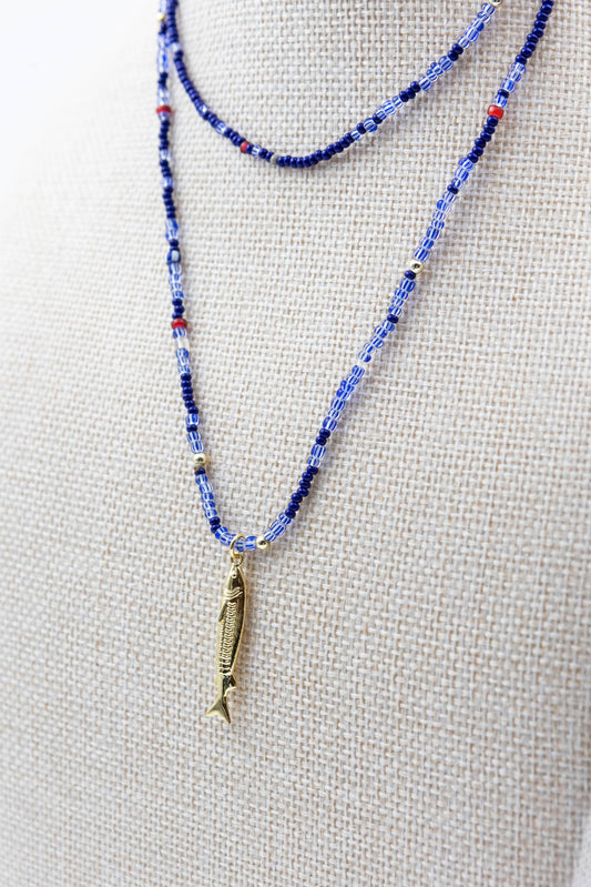 18k Gold Fish Necklace