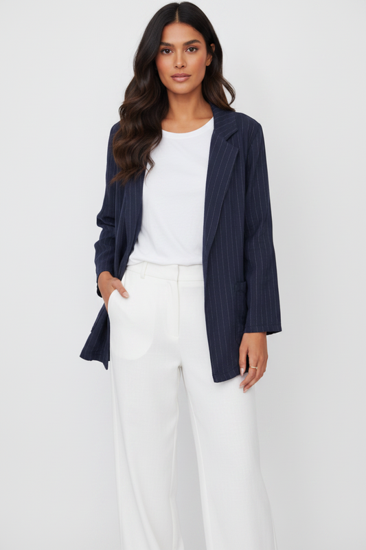 STRIPED LINEN BLAZER