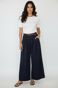 Belted Cotton Plazzo Pant