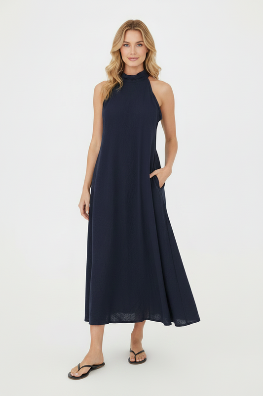 Mock Neck Maxi Dress