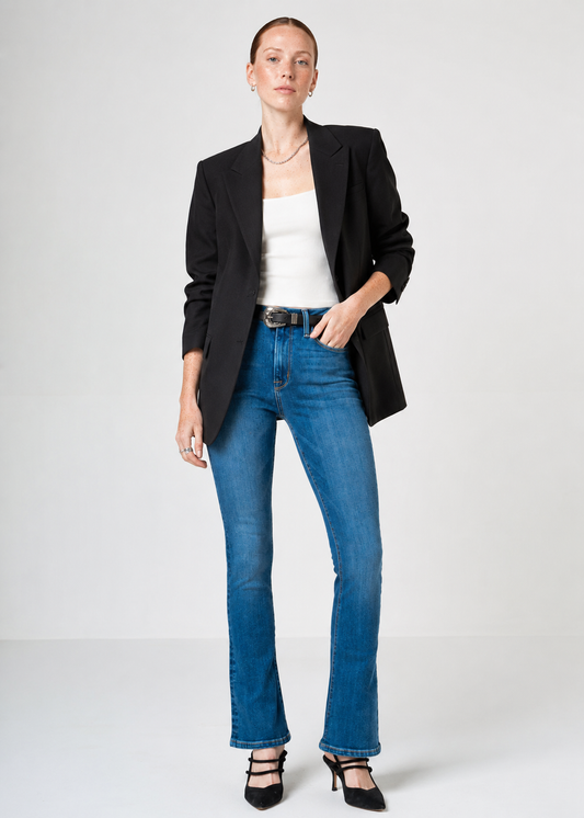 Cora Mid Rise Boot Cut Jeans