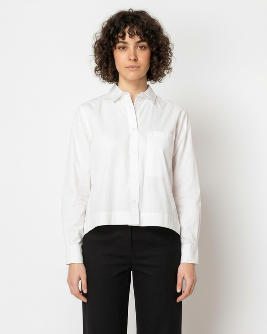 Julia Pleated Back Button Down