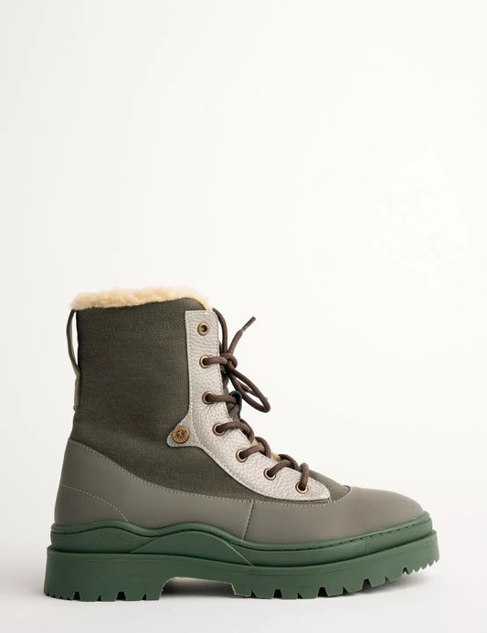 Florist Canvas Leather Wool-Lined Boot