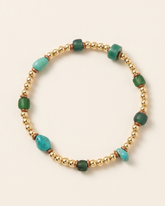 Gold W/ Turquoise & Green Trades