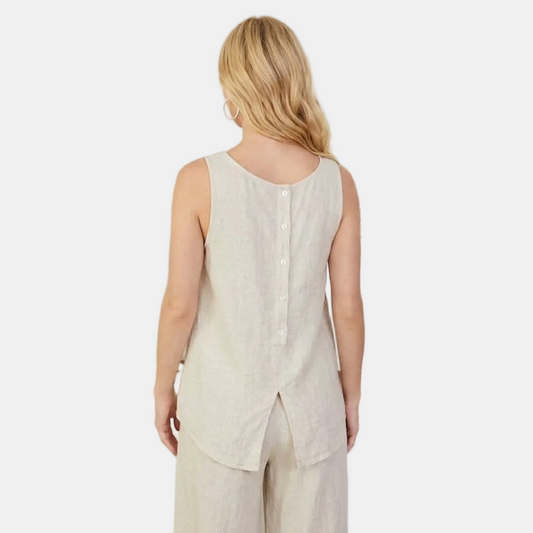 LINEN SLEEVELESS TOP
