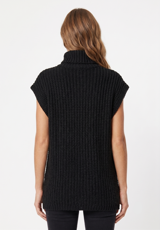 Knit Mock Neck Poncho