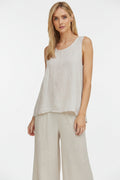 LINEN SLEEVELESS TOP
