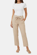 SASH TIE LINEN PANTS