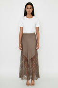 Lace Hem Maxi Skirt