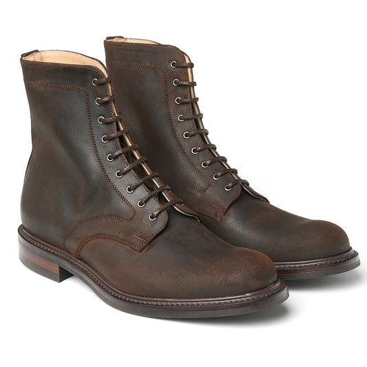 Winterfold R Derby Boot in Brown Waxy Leather